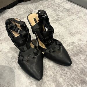 Forever 21 Black Strappy Heels